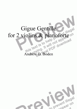page one of Gigue Gentille for 2 violins & pianoforte