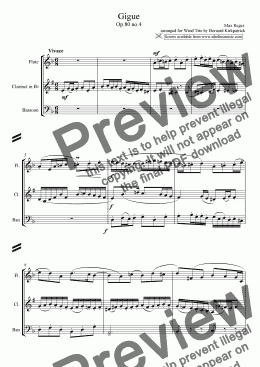 page one of Gigue for Wind Trio (Fl, Cl, Bn)