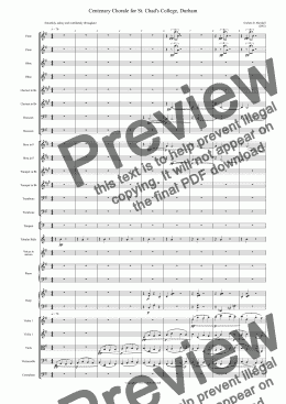 page one of CENTENARY CHORALE for St. Chad's College, Durham