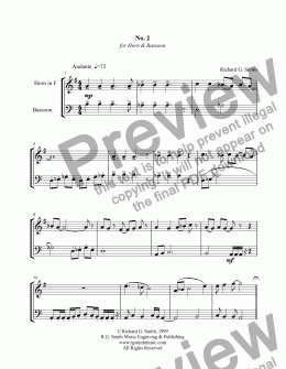 page one of Five Pieces with Horn - II for Horn & Bassoon