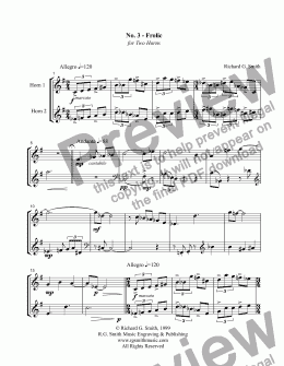 page one of Five Pieces with Horn - III, Frolic