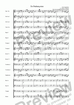 page one of Brabançonne (for fanfare band)