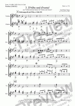 page one of D’rüba und d’runta!  (GKM2/Score & Parts)