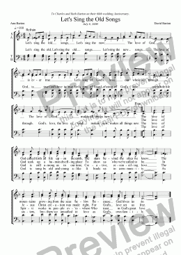 page one of "Let's Sing the Old Songs, Let's Sing the New" - Gospel song