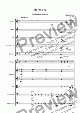 page one of Sinfonietta