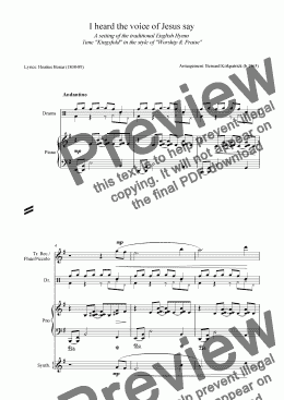 page one of I Heard the Voice of Jesus Say - Download Worship Sheet Music