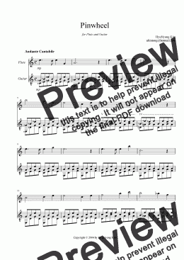 page one of Pinwheel for Flute and Guitar