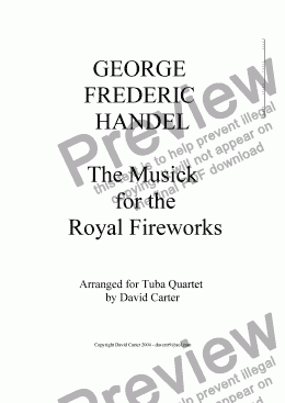 page one of The Musick for the Royal Fireworks