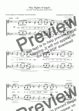 page one of "In Paradisum Download Song of Farewell- May the Angels lead you into Paradise-Funeral SHEET MUSIC