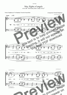 page one of Song of Farewell Sheet Music Download -May the Angels ["Danny Boy" Tune]  Low Key