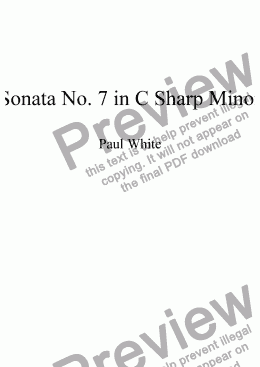 page one of Sonata No. 7 in C Sharp Minor