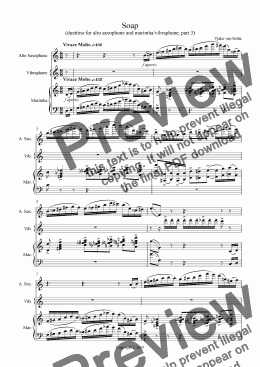 page one of Soap -duettino for alto sax and marimba/vibraphone part 3