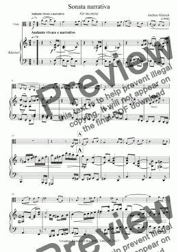 page one of Viola Sonata "Sonata narrativa"