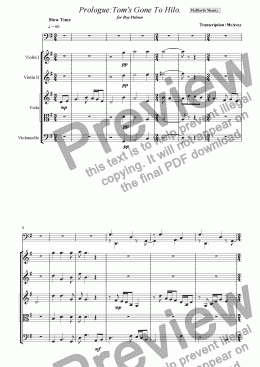 page one of Prologue: A Roy Palmer Suite
