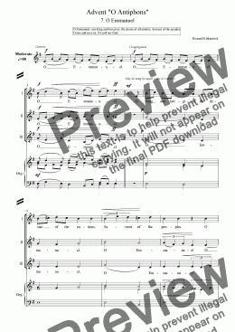 page one of "O Antiphons" for Advent - [No.7 O Emmanuel] - Sheet Music Download