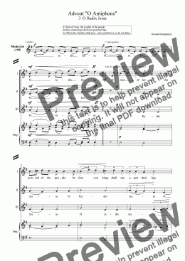 page one of Advent easy anthem "O Antiphons" [No.3 O Radix Jesse]