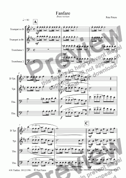 page one of Fanfare [Brass 4tet version]