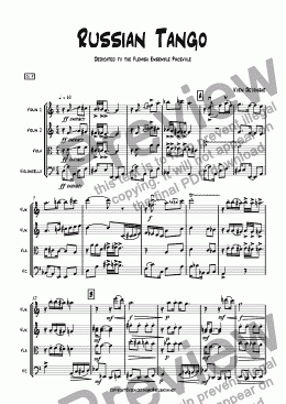 page one of "A Russian Tango" for Stringquartet