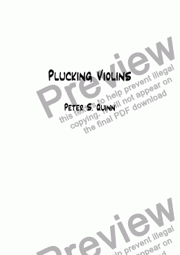 page one of Plucking Violins