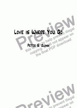 page one of Love is Where You Go
