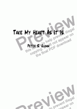 page one of Take My Heart As It Is
