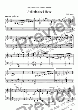 page one of Pianist Trilogy I - Undiminished Hope