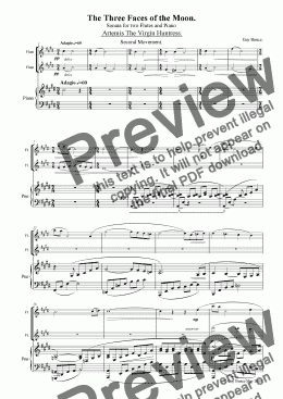 page one of 'The Three Faces of the Moon' Sonata for 2 Flutes and Piano Mv2.