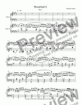 page one of Piano Concerto in A Major, complete 2-piano score
