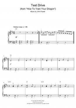 page one of Test Drive (from How to Train Your Dragon) (Beginner Piano (Abridged))