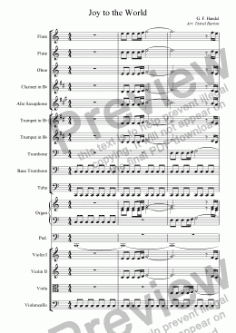 page one of Joy to the World (church orchestra version)