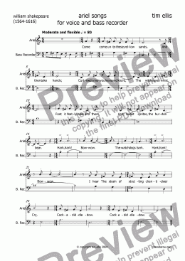 page one of ariel songs
