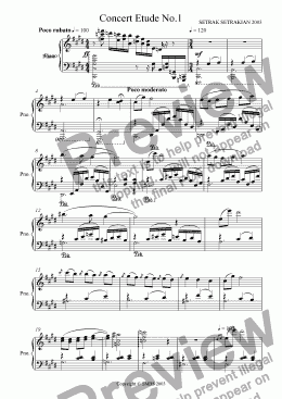 page one of Concert Etude No.1