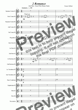 page one of Romance (2nd Mov. of Film Music Suite - Brass Band)