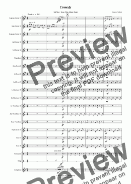 page one of Comedy (3rd Mov. of Film Music Suite - Brass Band)