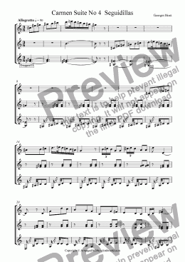 page one of Carmen Suite for 3 Gtrs No 3  Seguidiillas