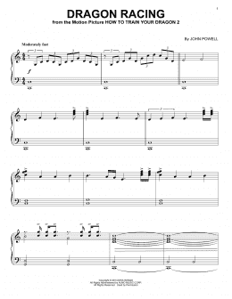 page one of Dragon Racing (from How to Train Your Dragon 2) (Piano Solo)