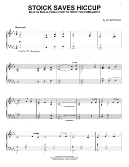 page one of Stoick Saves Hiccup (from How to Train Your Dragon) (Piano Solo)
