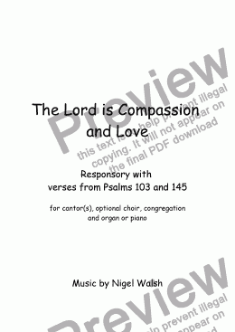 page one of The Lord is Compassion and Love [Psalms 103 and 145]