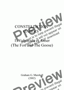 page one of CONSTELLATION CAPERS 1. Vulpecula et Anser (The Fox and The Goose)