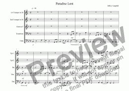 page one of Paradise Lost (Brass Quintet)