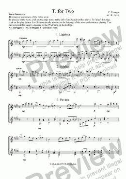 page one of T. for Two (Flute and Guitar)