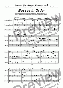 page one of Miscellaneous Movement no 4 'Basses In Order'
