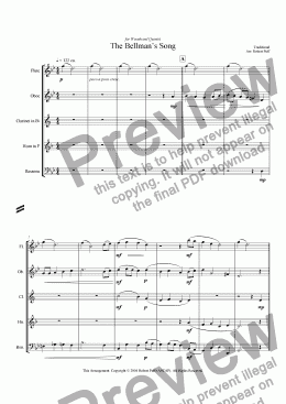 page one of Bellman’s Song, The (woodwind quintet)