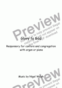 page one of Glory to God (Gloria responsory)