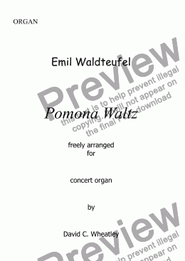 page one of Waldteufel - Waltz ’Pomona’ for organ solo