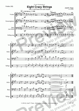 page one of Eight Crazy Strings (VB/Score & Parts)