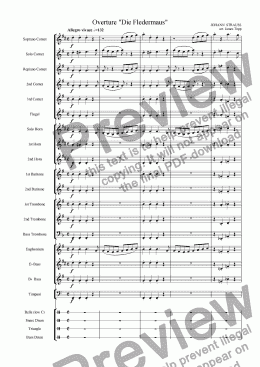 page one of Overture "Die Fledermaus"