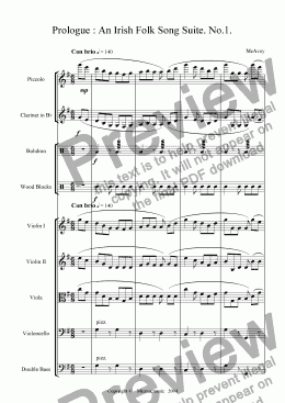 page one of Prologue : An Irish Folk Song Suite