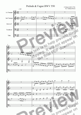 page one of Prelude & Fugue BWV 550