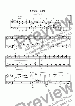 page one of Sonata No. 12: